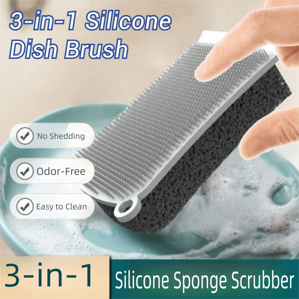 Silicone Tap Washer - แปรงล้างจานซิลิโคน 3-in-1 พร้อมที่ปาดน้ำในตัว
