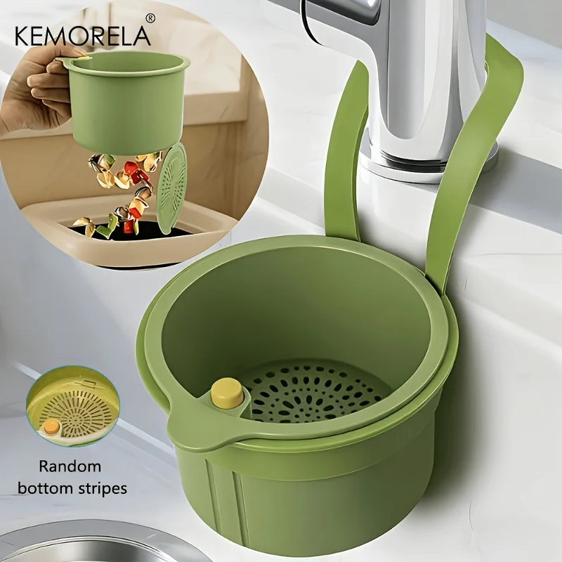 Silicone Tap Washer - ตะกร้ากรองเศษอาหารในอ่างล้างจานแบบทำความสะอาดตัวเอง 1 ชิ้น พร้อมระบบกดทิ้งอัตโนมัติ ตะกร้ากรองขยะแบบแขวนก๊อกน้ำ
