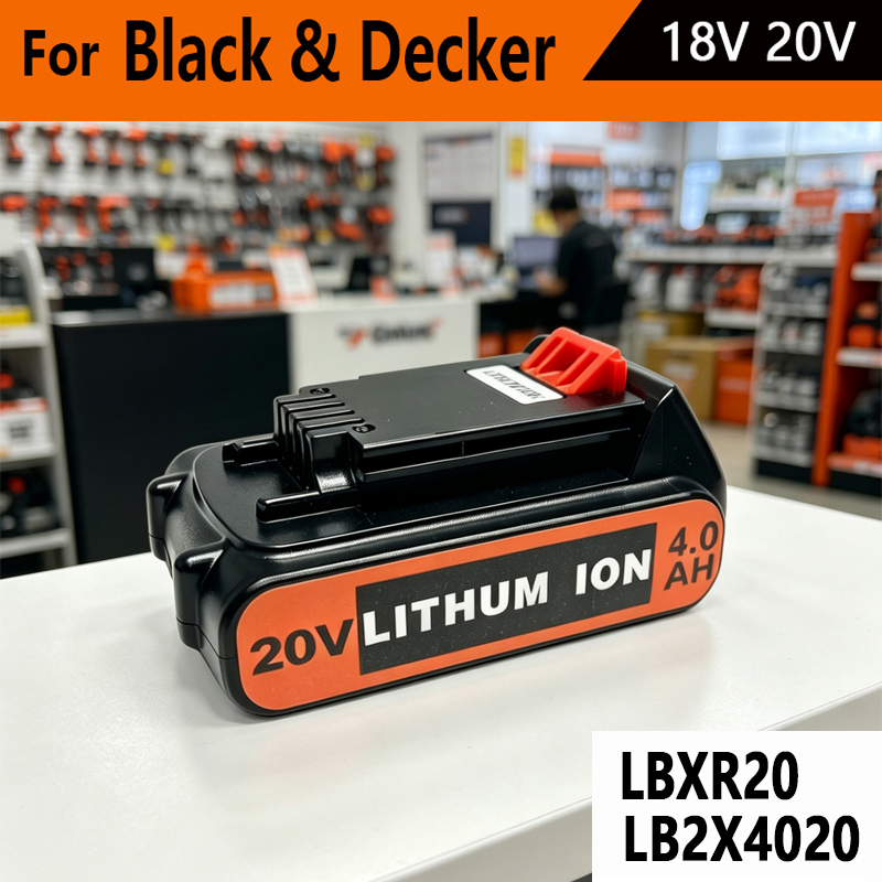 Black+Decker Tool 20V Max - แบตเตอรี่ความจุสูง 8Ah LBX20 ใช้แทนแบตเตอรี่ Black &