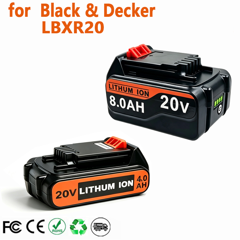 Black+Decker Tool 20V Max - 18V 3.0Ah 8.0Ah BL2018 แบตเตอรี่ทดแทนสำหรับแบล็คแอนด์เด็คเกอร์ 20V