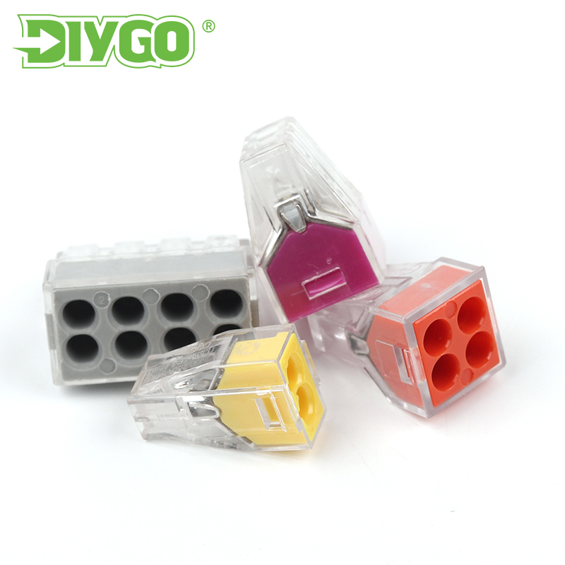 Push Fit Connector - ขั้วต่อสายไฟขนาดกะทัดรัดอเนกประสงค์สำหรับ102/104/106/108ขั้วต่อสายไฟแบบพุชอินตัวนำบล็อกขั้วต่อแบบรวดเร็วขนาดเล็ก2/4/6/8พิน