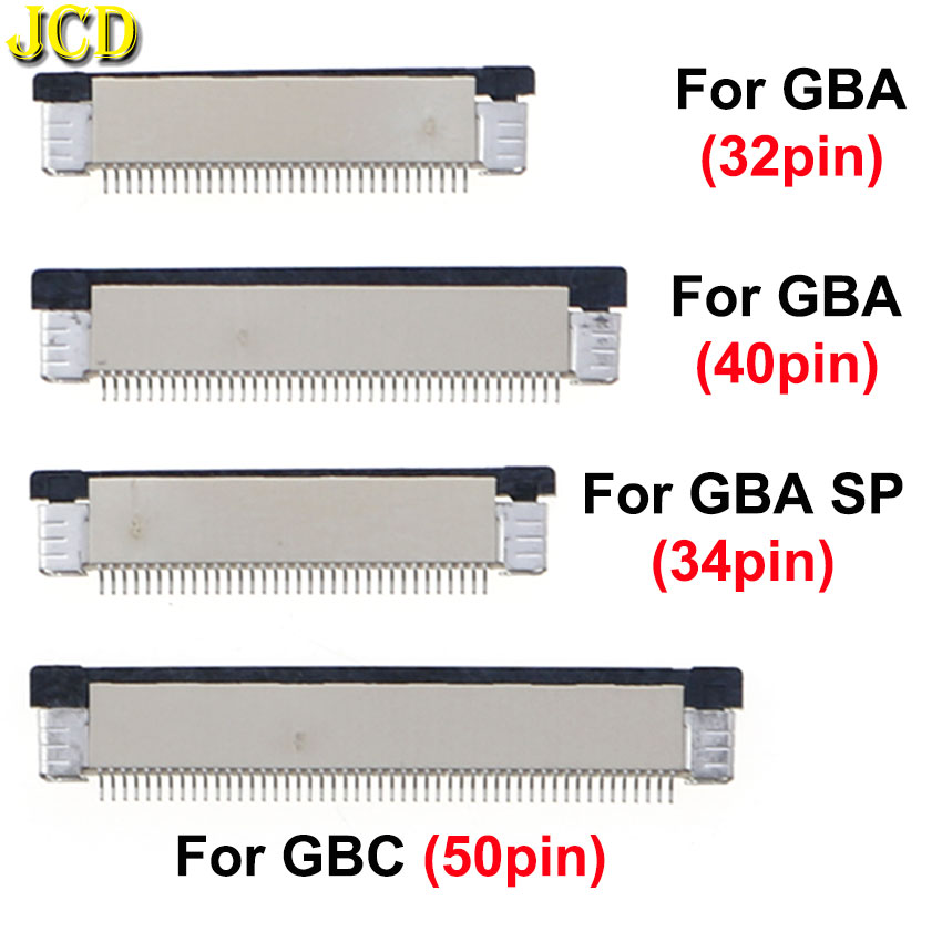 Push Fit Connector - 10ชิ้นสายริบบิ้นที่มีความยืดหยุ่นเชื่อมต่อปลั๊กเสียบหน้าจอ LCD สำหรับ gbp/gbc/gba/gba SP 32