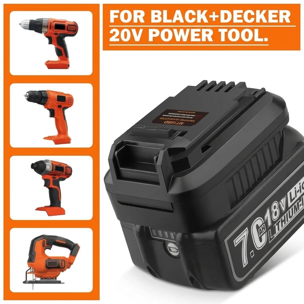 Black+Decker Tool Cordless - ตัวแปลงสำหรับเครื่องมือไร้สาย Makita เป็น Black&Decker 20V สำหรับแบตเตอรี่