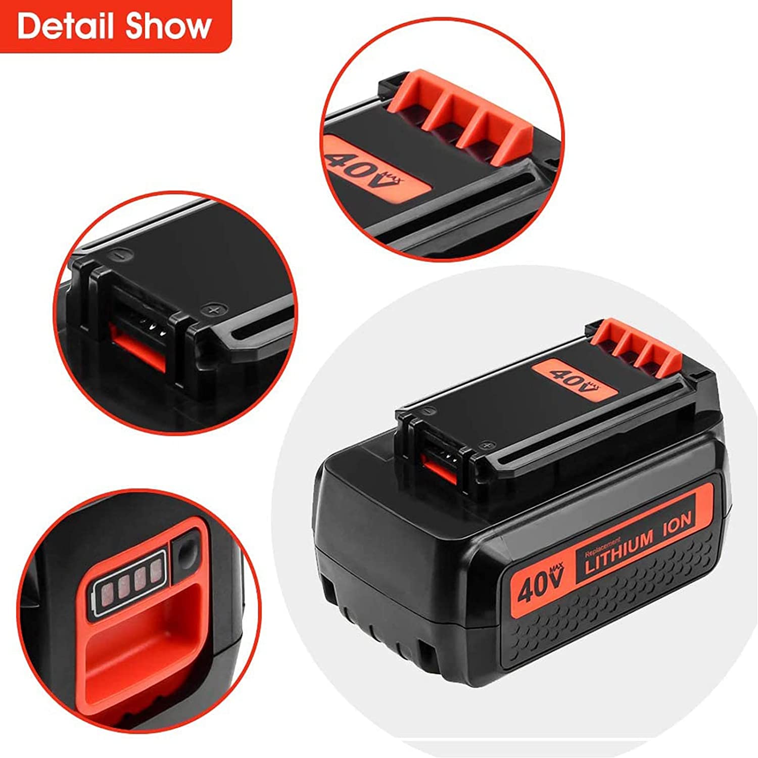 36V/40V 3.5Ah แบตเตอรี่ทดแทนสำ - Black+Decker Tool Cordless บทวิจารณ์และราคา