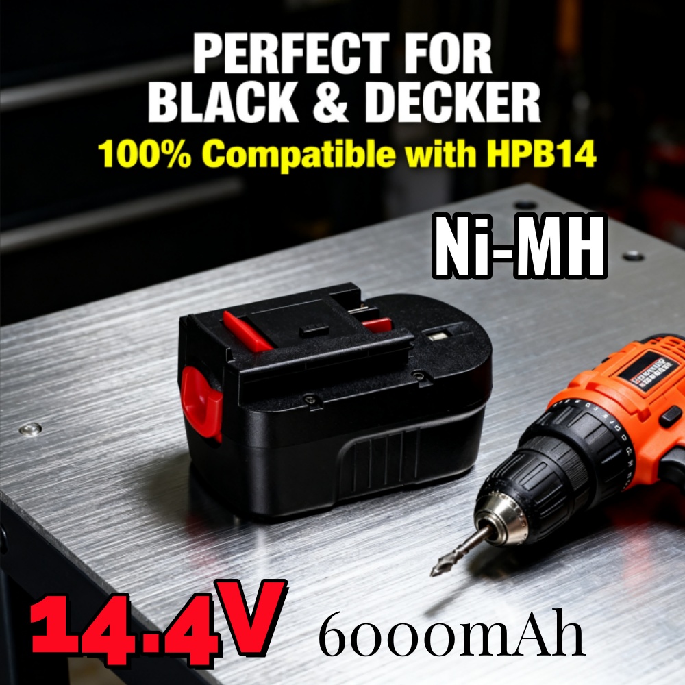 แบตเตอรี่ Ni-MH 14.4V 6000mAh  - Black+Decker Tool Cordless บทวิจารณ์และราคา