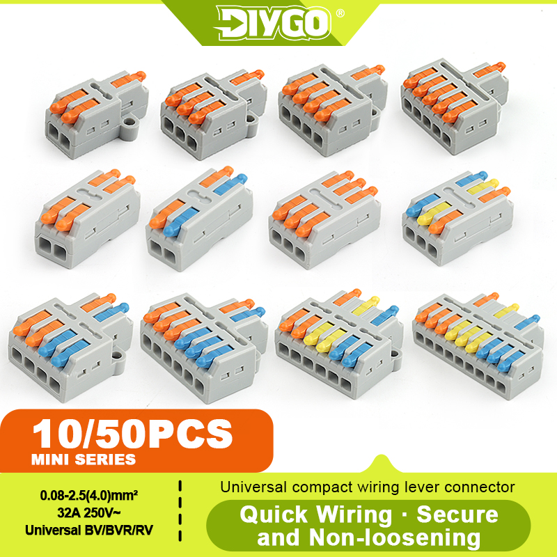 DIY GO 10/50PCS ขั้วต่อสายไฟแบ - Push Fit Connector บทวิจารณ์และราคา